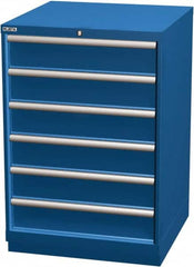 LISTA - 6 Drawer, Modular Storage Cabinet - Steel, 28-1/4" Wide x 28-1/2" Deep x 41-3/4" High, Blue - Exact Tooling
