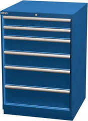 LISTA - 6 Drawer, Modular Storage Cabinet - Steel, 28-1/4" Wide x 28-1/2" Deep x 41-3/4" High, Blue - Exact Tooling