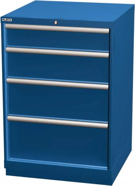 LISTA - 4 Drawer, Modular Storage Cabinet - Steel, 28-1/4" Wide x 28-1/2" Deep x 41-3/4" High, Blue - Exact Tooling