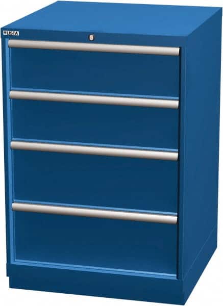 LISTA - 4 Drawer, Modular Storage Cabinet - Steel, 28-1/4" Wide x 28-1/2" Deep x 41-3/4" High, Blue - Exact Tooling