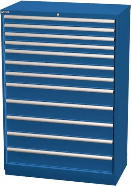 LISTA - 12 Drawer, Modular Storage Cabinet - Steel, 40-1/4" Wide x 22-1/2" Deep x 59-1/2" High, Blue - Exact Tooling