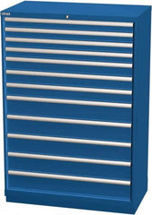 LISTA - 12 Drawer, Modular Storage Cabinet - Steel, 40-1/4" Wide x 22-1/2" Deep x 59-1/2" High, Blue - Exact Tooling