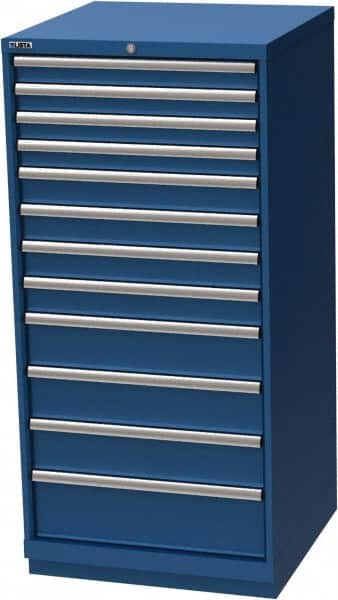 LISTA - 12 Drawer, Modular Storage Cabinet - Steel, 28-1/4" Wide x 28-1/2" Deep x 59-1/2" High, Blue - Exact Tooling