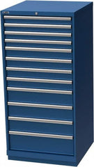 LISTA - 12 Drawer, Modular Storage Cabinet - Steel, 28-1/4" Wide x 28-1/2" Deep x 59-1/2" High, Blue - Exact Tooling