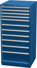 LISTA - 11 Drawer, Modular Storage Cabinet - Steel, 28-1/4" Wide x 28-1/2" Deep x 59-1/2" High, Blue - Exact Tooling