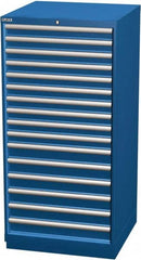 LISTA - 16 Drawer, Modular Storage Cabinet - Steel, 28-1/4" Wide x 28-1/2" Deep x 59-1/2" High, Blue - Exact Tooling