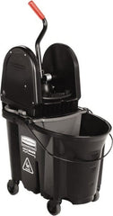 Rubbermaid - 35 Qt Plastic Steel Bucket & Wringer - 510.54mm Long x 927.1mm High x 398.78mm Wide, Black - Exact Tooling
