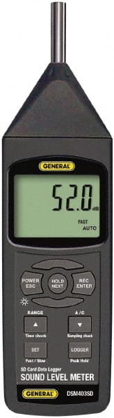 General - A and C Frequency Weight, Backlit LCD Display Class 1 Sound Meter - 30 to 130 Decibels - Exact Tooling