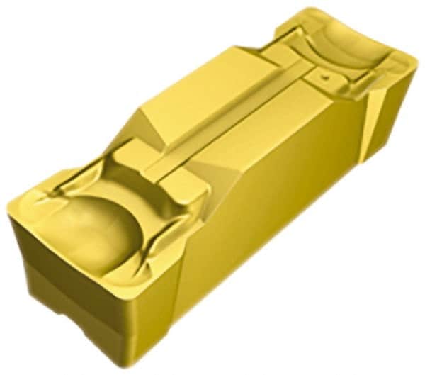 Sandvik Coromant - E2N123 GM Grade 2135, 2.39mm Cutting Width Carbide Grooving Insert - 18.4mm Max Depth of Cut, Neutral, 0.2mm Corner Radius, TiCN/Al2O3/TiN Finish - Exact Tooling