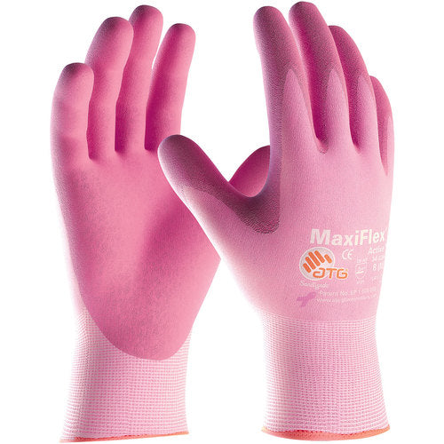 ‎34-8264/S MaxiFlex Seamless Knits - MaxiFlex Active - 15G Pink Nylon/ Lycra Shell - Pink Foam Nitrile - Exact Tooling