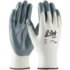 34-C234/S Seamless Knits General Duty - G-Tek GP - White 13G Nylon Shell - Econ Grade - Gray Nitrile Foam Grip - Exact Tooling