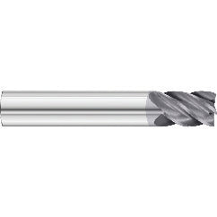 1/2 x 1/2 x 2 x 4 OAL .120 C/R 5 Flute Carbide End Mill - Round Shank-AlCrN Coated - Exact Tooling