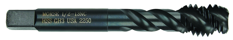 3/8-16 Dia. - H11 - HSS - Nitride & Steam Oxide - +.005 Oversize Spiral Flute Tap - Exact Tooling