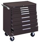 8-Drawer Roller Cabinet w/ball bearing Dwr slides - 40'' x 20'' x 34'' Brown - Exact Tooling