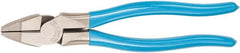 Channellock - 8-5/16" OAL, 36mm Jaw Length, High Leverage Pliers - Linesman Jaw, Plastisol Handles - Exact Tooling