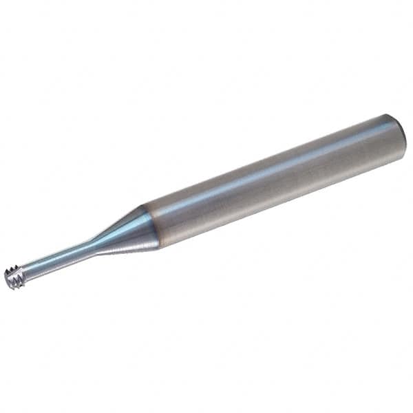 Vargus - M5x0.80 Thread, 1/4" Shank Diam, TiCN Coating, Solid Carbide Straight Flute Thread Mill - 3 Flutes, 2.244" OAL, M5 Min Noml Diamter - Exact Tooling