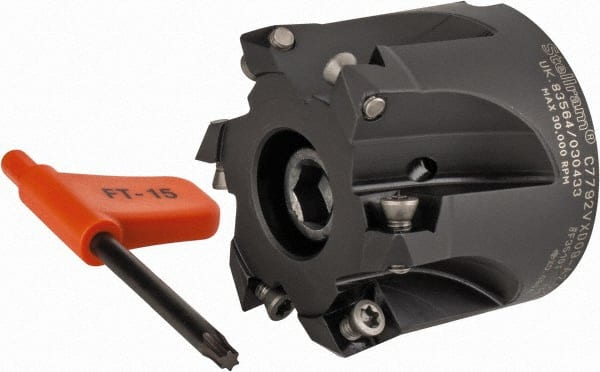 Kennametal - 2" Cut Diam, 0.059" Max Depth, 3/4" Arbor Hole, 6 Inserts, XD 09 Insert Style, Indexable Copy Face Mill - C7792VXD09-A2.00Z06R Cutter Style, 1.574" High, Through Coolant, Series 7792 - Exact Tooling