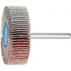 PFERD - 2" Diam x 1/2" Face Width, Aluminum Oxide Coated Mounted Flap Wheel - 1/4" Shank Mount, 60 Grit, 23,000 Max RPM - Exact Tooling