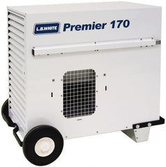 LB White - 170,000 BTU Rating, Ductable Unit Heater - 4,000 Sq Ft Max Heating Area, 100 Lb Capacity, Fuel with Propane - Exact Tooling