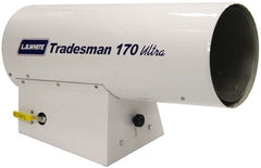 LB White - 125,000 to 170,000 BTU Rating, Propane Forced Air Heater with Thermostat - 4,000 Sq Ft Max Heating Area, 100 Lb Capacity, Fuel with Propane - Exact Tooling