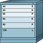 Bench-Standard Cabinet - 6 Drawers - 30 x 28-1/4 x 33-1/4" - Single Drawer Access - Exact Tooling