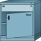 Bench-Standard Cabinet - 1 Drawer - Base Shelf - Adjustable Shelf - Lockable Swing Door - 30 x 28-1/4 x 33-1/4" - Multiple Drawer Access - Exact Tooling