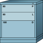 Bench-Standard Cabinet - 3 Drawers - 30 x 28-1/4 x 33-1/4" - Multiple Drawer Access - Exact Tooling