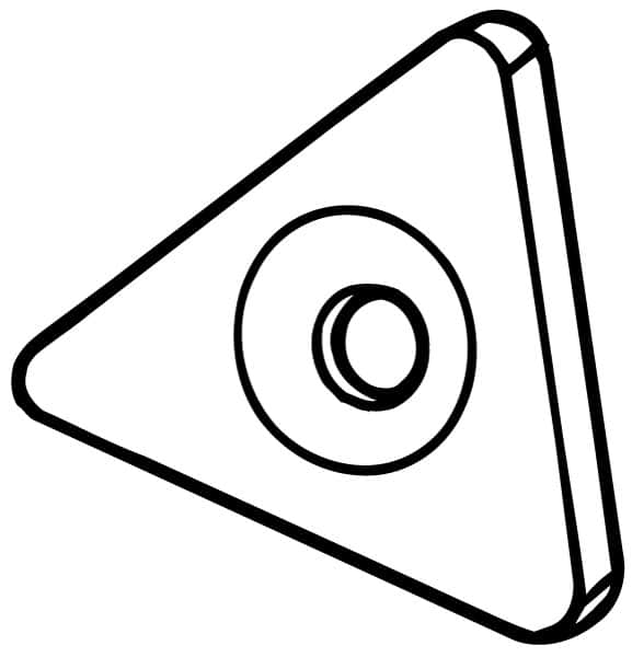 Sandvik Coromant - 1/2" Inscribed Circle, Toolholder Shim for Indexables - 3/16" Thick, 5322 320 Shim Style, Positive Rake, Right Hand Cut - Exact Tooling