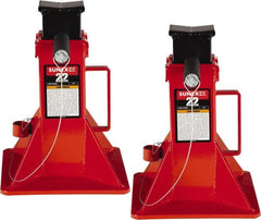 Sunex Tools - 22 Ton Load Capacity Ratcheting Jack Stand - 11-13/16 to 19-3/4" High, 10" Base Width, 2-5/16" Saddle Length x 3-1/2" Saddle Width - Exact Tooling