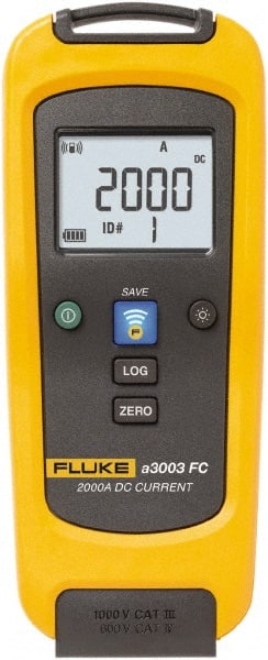 Fluke - A3003FC, CAT IV, CAT III, Digital Wireless Clamp Meter with 2.5197" Clamp On Jaws - 2000 AC/DC Amps, 2000 DC Amps, Measures Current - Exact Tooling