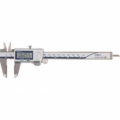 Mitutoyo - 0 to 6" Range 0.01mm Resolution, Electronic Caliper - Steel with 40mm Carbide-Tipped Jaws, 0.001" Accuracy - Exact Tooling