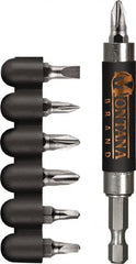 Montana - 8 Piece, Compact Screw Guide - 0.05 to 1/4" Hex, #2, 1/4" Drive - Exact Tooling