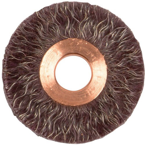 2″ Polyflex Encapsulated Small Diameter Crimped Wire Wheel, .014″ Steel Fill, 1/2″ Arbor Hole - Exact Tooling