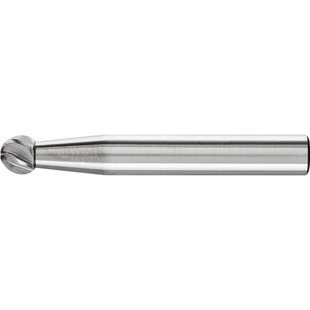 PFERD - SD-1, 1/4" Cut Diam, 1/4" Shank Diam, Carbide Inox Cut Ball Burr - Exact Tooling