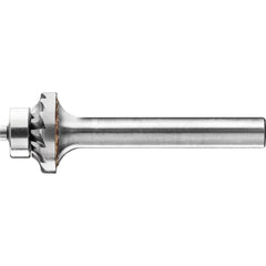 PFERD - SA-3, 5/8" Cut Diam, 1/4" Shank Diam, Carbide Aluma Cut End Cut Conical Radius End Burr - Exact Tooling
