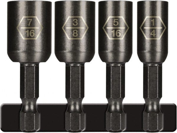 Montana - 4 Piece, Magnetic Nutsetter - 1/4" Drive - Exact Tooling