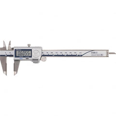 Mitutoyo - 0 to 6" Range 0.01mm Resolution, Electronic Caliper - Steel with 40mm Carbide-Tipped Jaws, 0.001" Accuracy - Exact Tooling