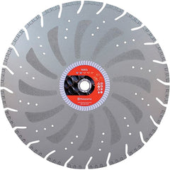 Husqvarna - 14" Diam, 25/32 & 1" Arbor Hole Diam, Continuous Edge Tooth Wet & Dry Cut Saw Blade - Diamond-Tipped, General Purpose Action, Standard Round Arbor - Exact Tooling