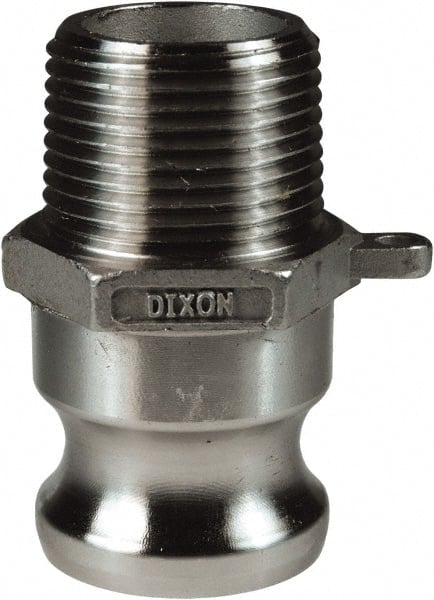 Dixon Valve & Coupling - 1-1/4" Stainless Steel Cam & Groove Suction & Discharge Hose Male Adapter Male NPT Thread - Part F, 1-1/4" Thread, 250 Max psi - Exact Tooling