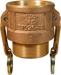 Dixon Valve & Coupling - 2" Brass Cam & Groove Suction & Discharge Hose Female Coupler Male NPT Thread - Part B, 2" Thread, 250 Max psi - Exact Tooling