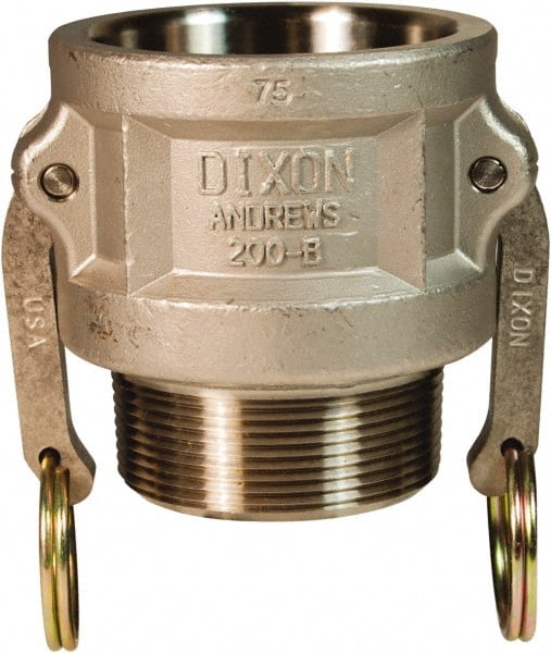 Dixon Valve & Coupling - 3" Stainless Steel Cam & Groove Suction & Discharge Hose Female Coupler Male NPT Thread - Part B, 3" Thread, 125 Max psi - Exact Tooling