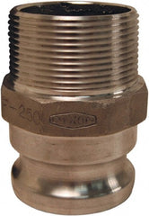 Dixon Valve & Coupling - 3" Aluminum Cam & Groove Suction & Discharge Hose Male Adapter Male NPT Thread - Part F, 3" Thread, 125 Max psi - Exact Tooling