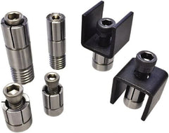 Mitee-Bite - 0.25 to 0.015" Expansion Diam, 500 Lb Holding Force, 5-40 Mounting Screw, Stainless Steel ID Expansion Clamp - 1/4" Flange Diam, 1/4" Flange Thickness, 1/4" Mount Hole Diam, 1 Mount Hole, 1/2" Overall Height - Exact Tooling