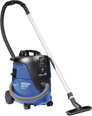 Nilfisk - 5 Gal Plastic Tank, Electric Powered Wet/Dry Vacuum - 1.34 Peak hp, 120 Volt, 8.3 Amps, 11-1/2' Hose Fitting, Washable Wet/Dry, Accessories Included - Exact Tooling