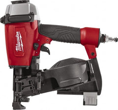 Milwaukee Tool - 1-3/4" Nail Length, 2-1/2 to 3.8mm Nail Diam, 0.12 Gauge Roofing Air Nailer - Exact Tooling