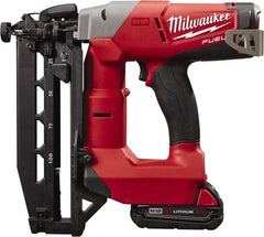 Milwaukee Tool - Cordless Finish Nailer Kit - 16 Gauge Nail Diam, 3/4 to 2-1/2" Long Nail, Lithium-Ion Batteries Included - Exact Tooling