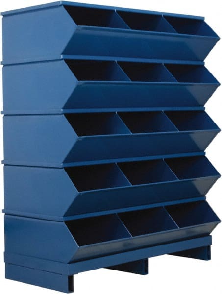 Stackbin - 5 Bin, Shelving Unit with Openings & Base - 37" Wide x 46-7/8" High - Exact Tooling