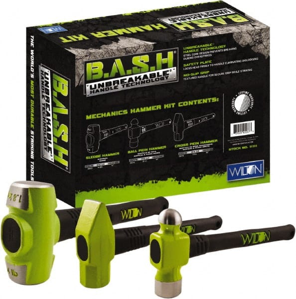 Wilton - 3 Piece, 2 Lb Head Weight, Drop Forged Steel, Hammer Tip/Face Set - Exact Tooling