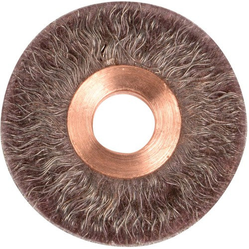 2″ Polyflex Encapsulated Small Diameter Crimped Wire Wheel, .0104″ Steel Fill, 1/2″ Arbor Hole - Exact Tooling