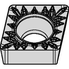 CCMT 432 Single-sided|T WP15CT, 1/32″ Corner Radius, 3/16″ Thick, 1/2″ Inscribed Circle, TiN, Turning Indexable Insert - Exact Tooling
